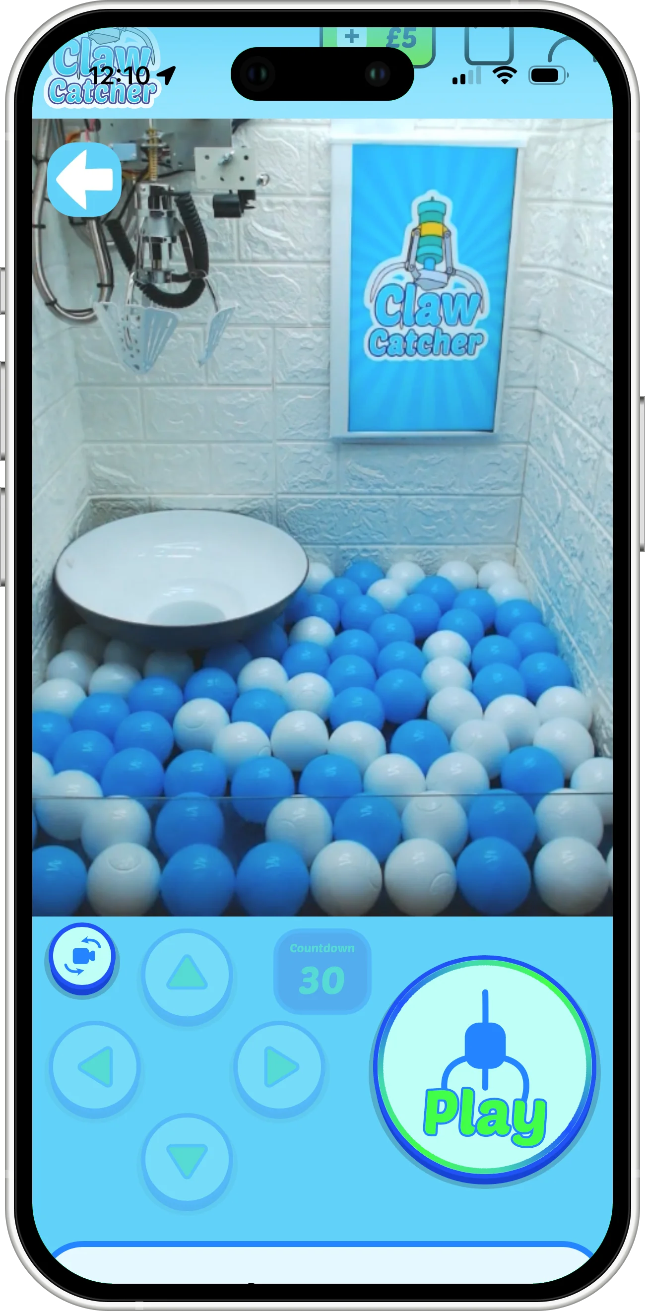 claw catcher control on an iPhone