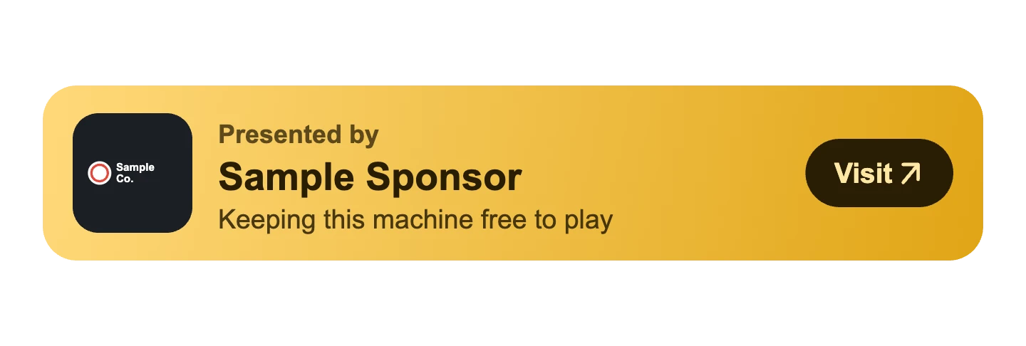 Example of the sponsor credit card shown under the controls on the play page
